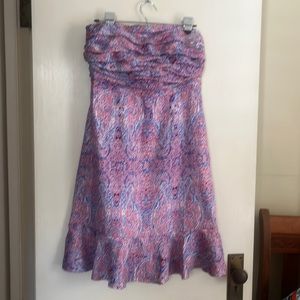 Colorful tube top dress. Never worn. Detachable straps included.